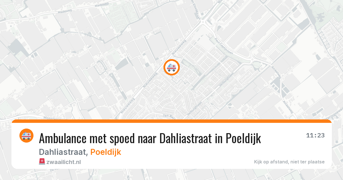 Ambulance met spoed naar Dahliastraat in Poeldijk — 11 mrt 2026