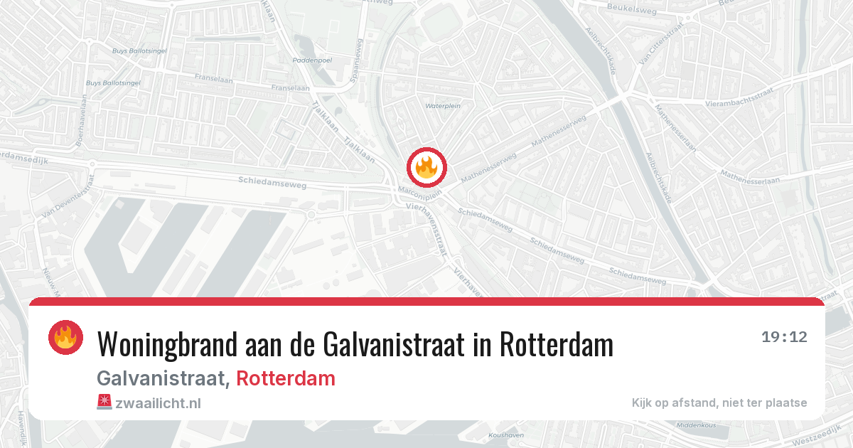 Woningbrand aan de Galvanistraat in Rotterdam — 15 jul 2026