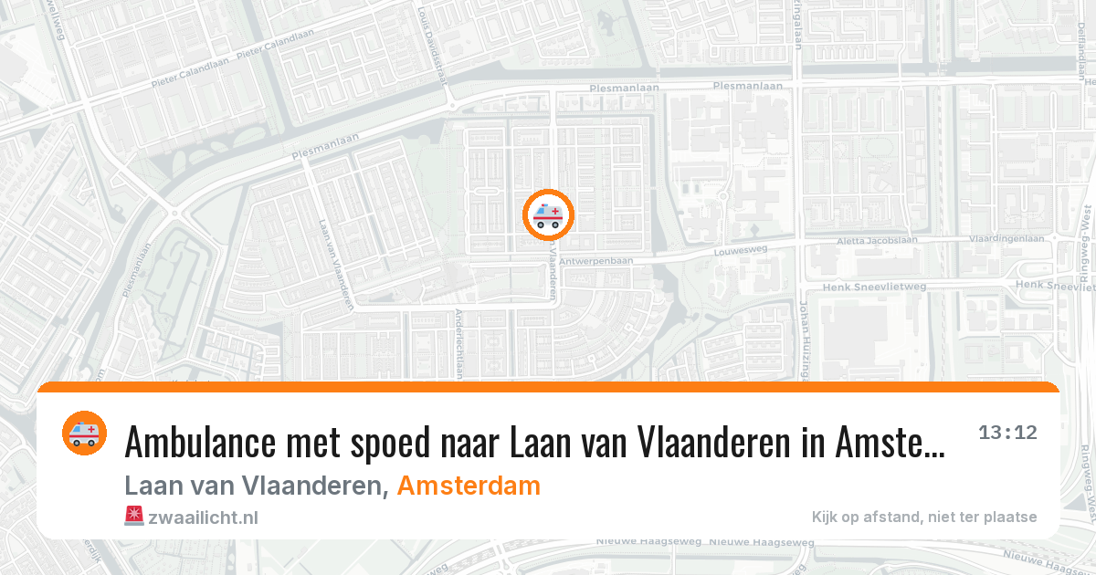 Ambulance met spoed naar Laan van Vlaanderen in Amsterdam — 23 jul 2026