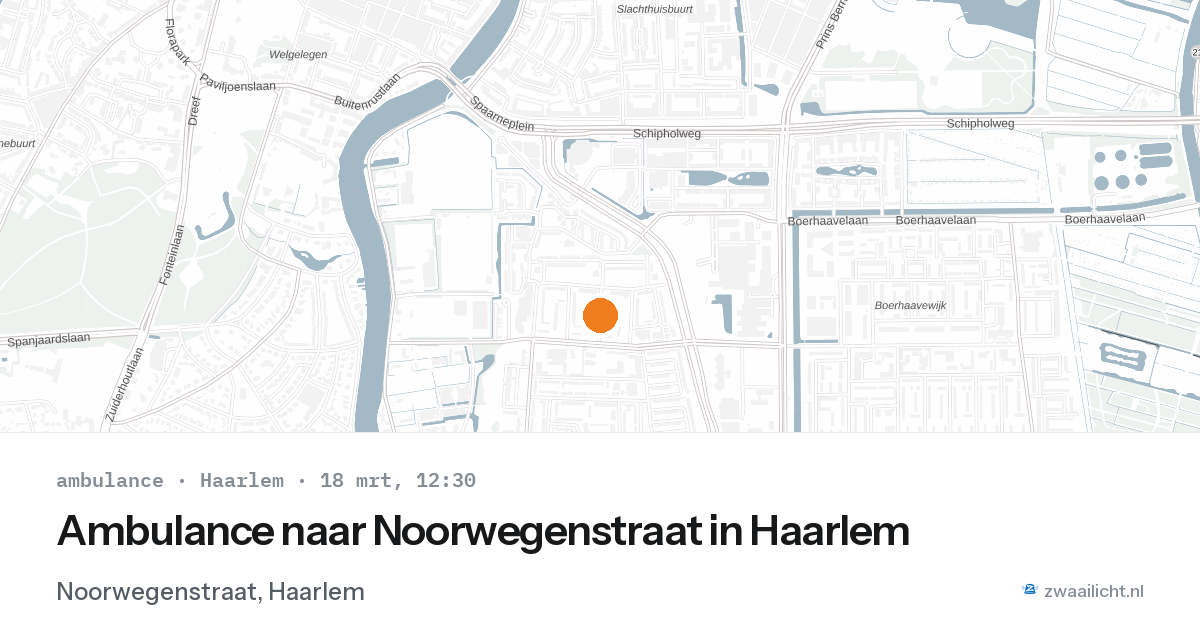 Ambulance naar Noorwegenstraat in Haarlem — 18 mrt 2026