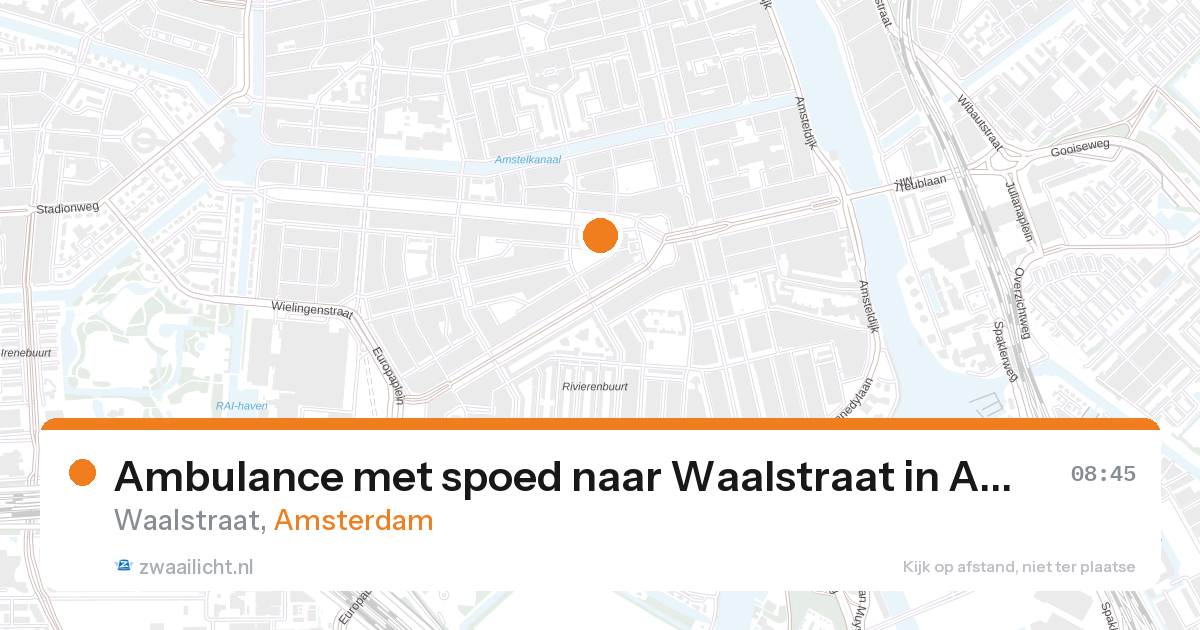 Ambulance met spoed naar Waalstraat in Amsterdam — 28 aug 2026