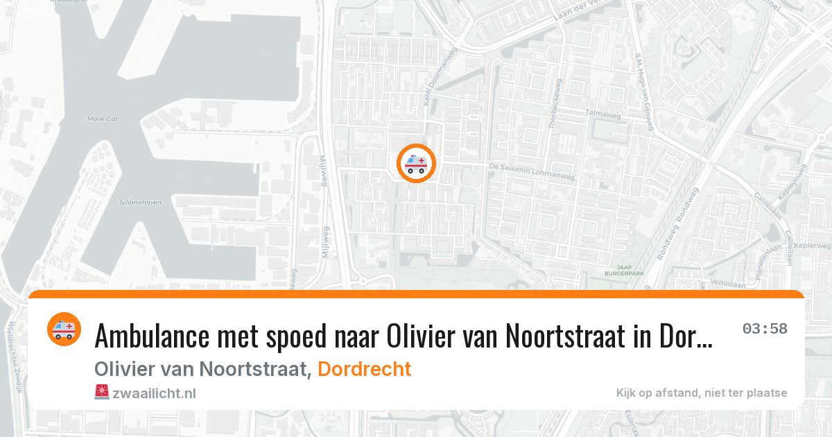 Ambulance met spoed naar Olivier van Noortstraat in Dordrecht — 8 apr 2026