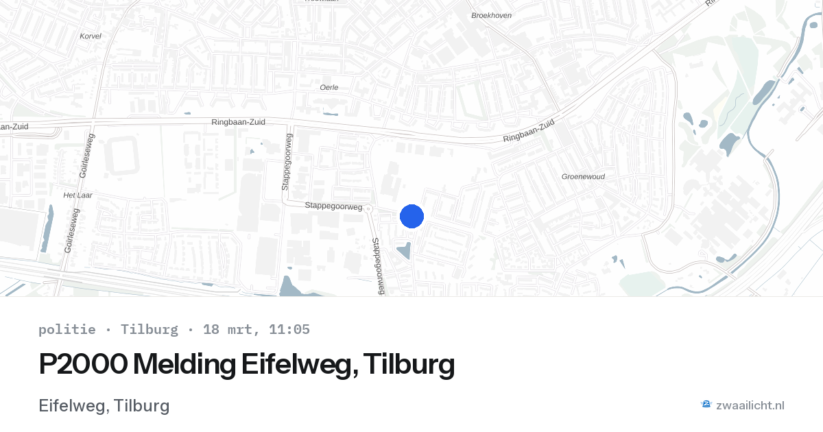 P2000 Melding Eifelweg, Tilburg — 23 feb 2026