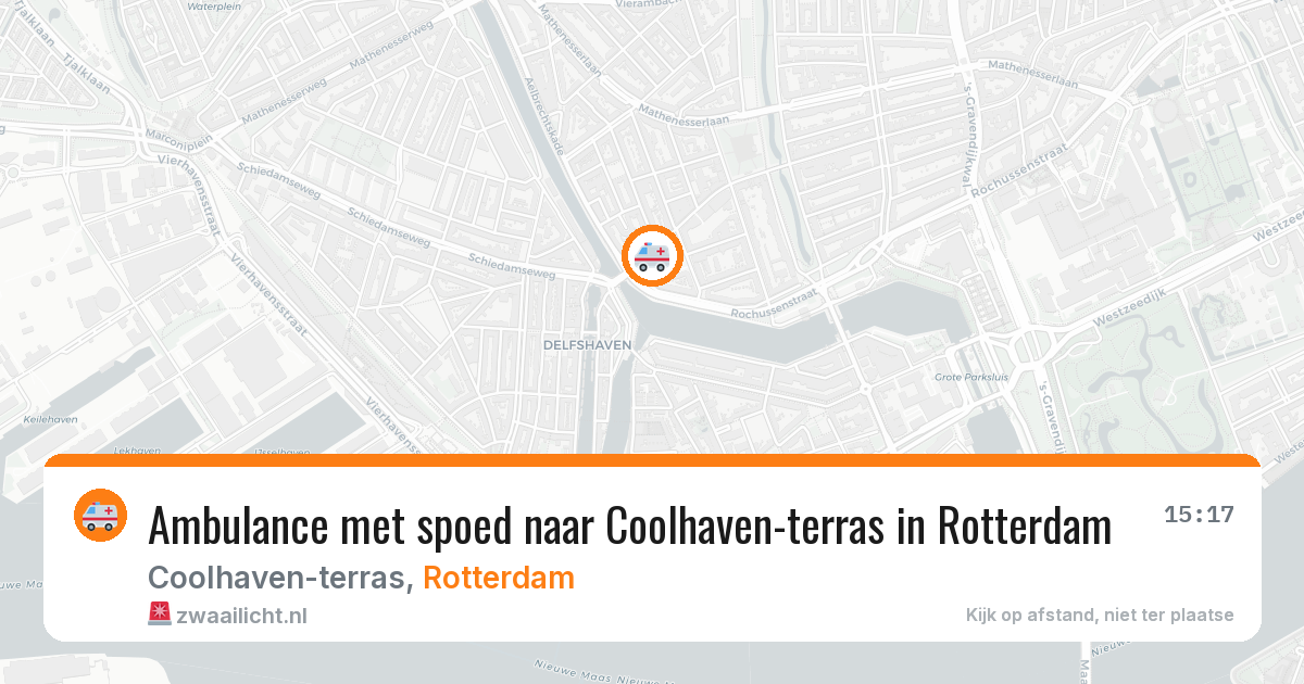 Ambulance met spoed naar Coolhaven-terras in Rotterdam — 19 mei 2026
