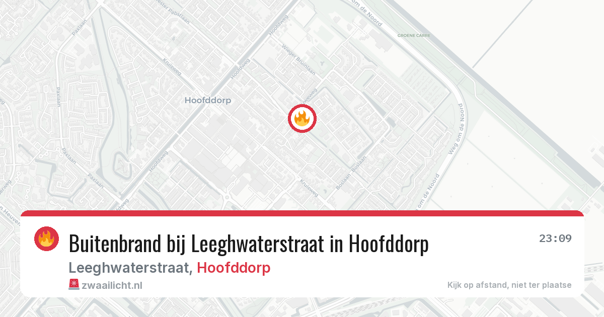 Buitenbrand bij Leeghwaterstraat in Hoofddorp — 12 aug 2026