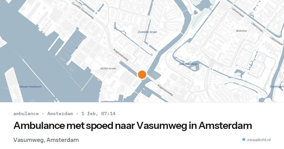 Ambulance met spoed naar Vasumweg in Amsterdam — 1 feb 2026