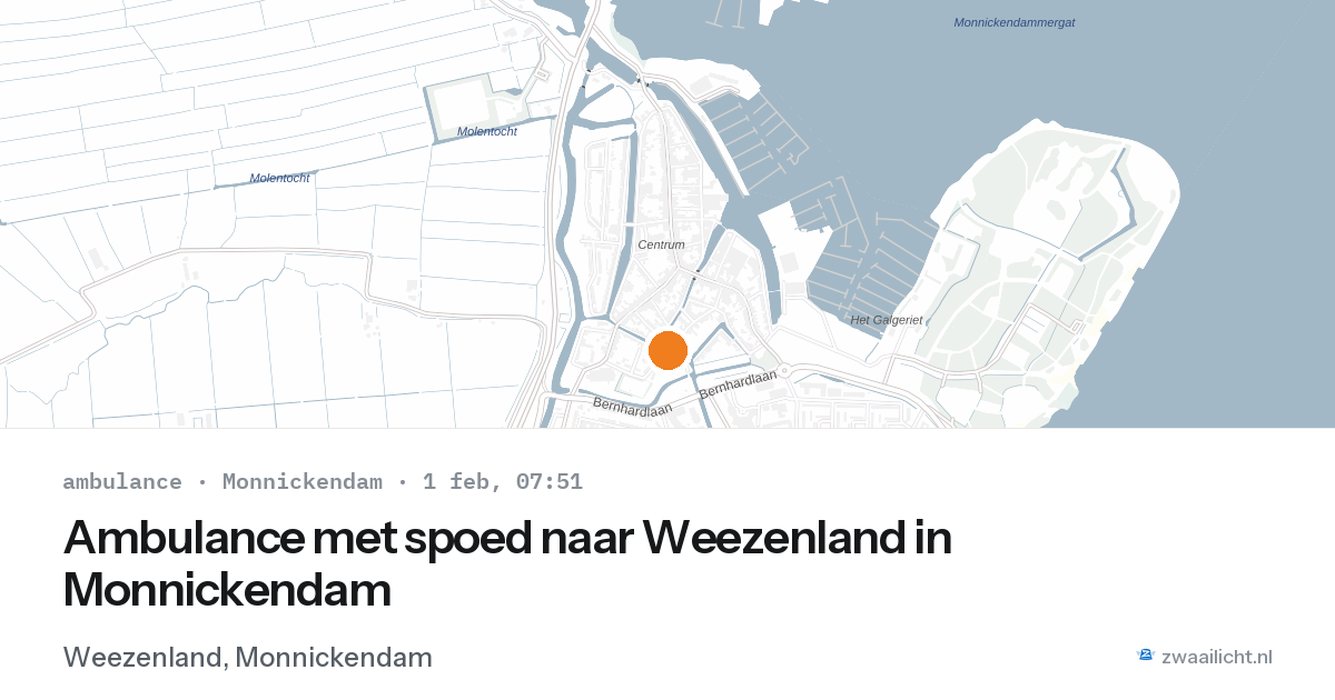 Ambulance met spoed naar Weezenland in Monnickendam — 1 feb 2026