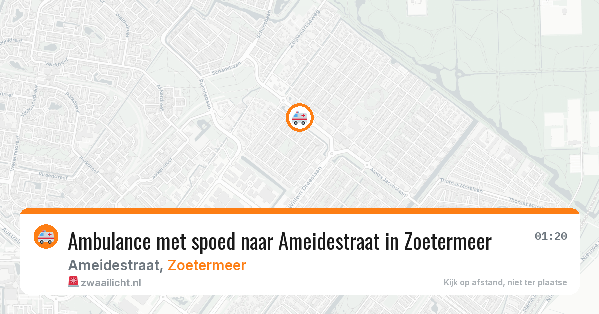 Ambulance met spoed naar Ameidestraat in Zoetermeer — 12 mei 2026