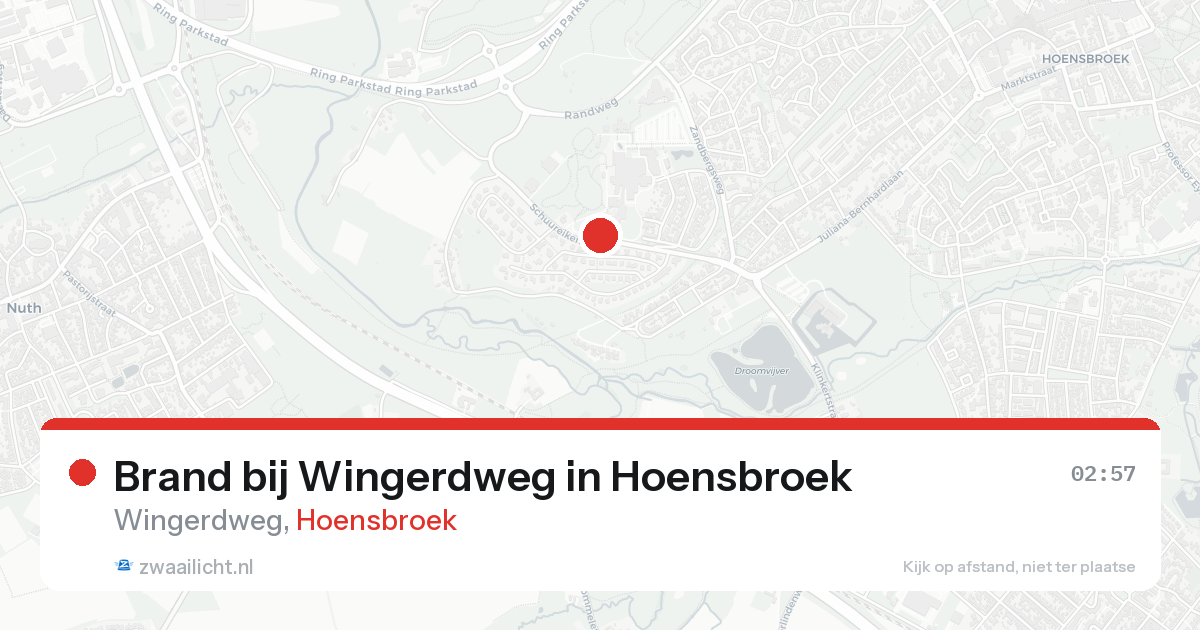 Brand bij Wingerdweg in Hoensbroek — 20 aug 2026