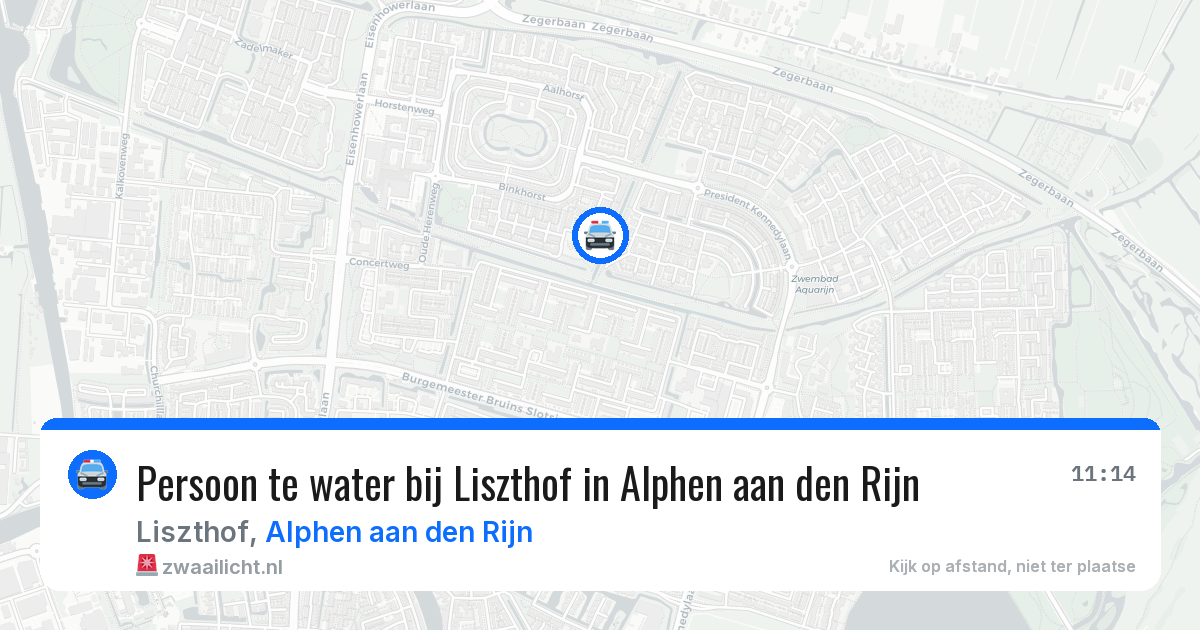 Persoon te water bij Liszthof in Alphen aan den Rijn — 5 aug 2026