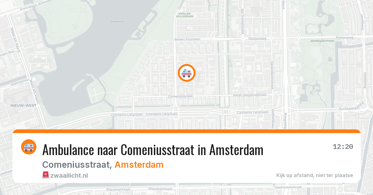 Ambulance naar Comeniusstraat in Amsterdam — 11 aug 2026
