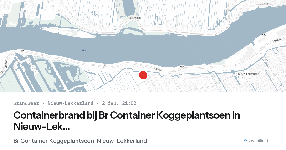 Containerbrand bij Br Container Koggeplantsoen in Nieuw-Lekkerland — 2 feb 2026