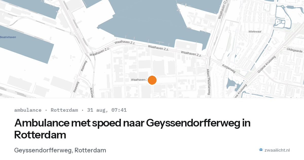 Ambulance met spoed naar Geyssendorfferweg in Rotterdam — 31 aug 2026