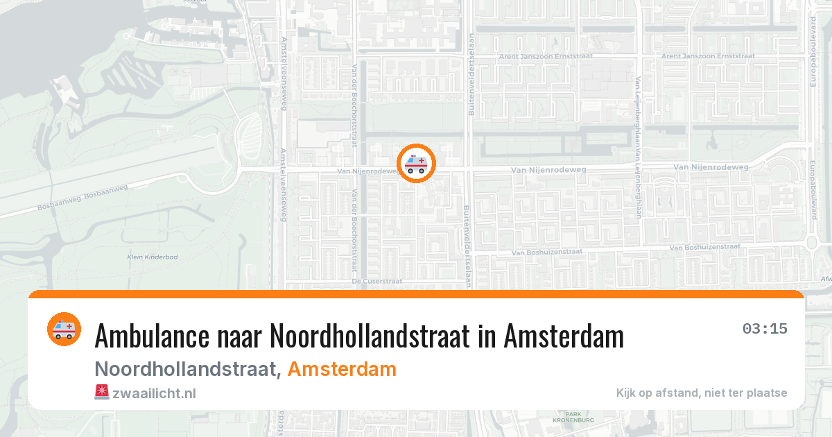 Ambulance naar Noordhollandstraat in Amsterdam — 14 aug 2026