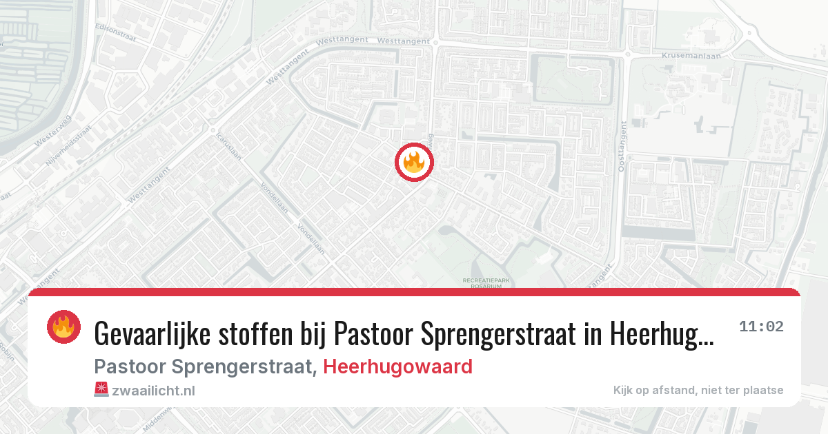 Gevaarlijke stoffen bij Pastoor Sprengerstraat in Heerhugowaard — 2 apr 2026