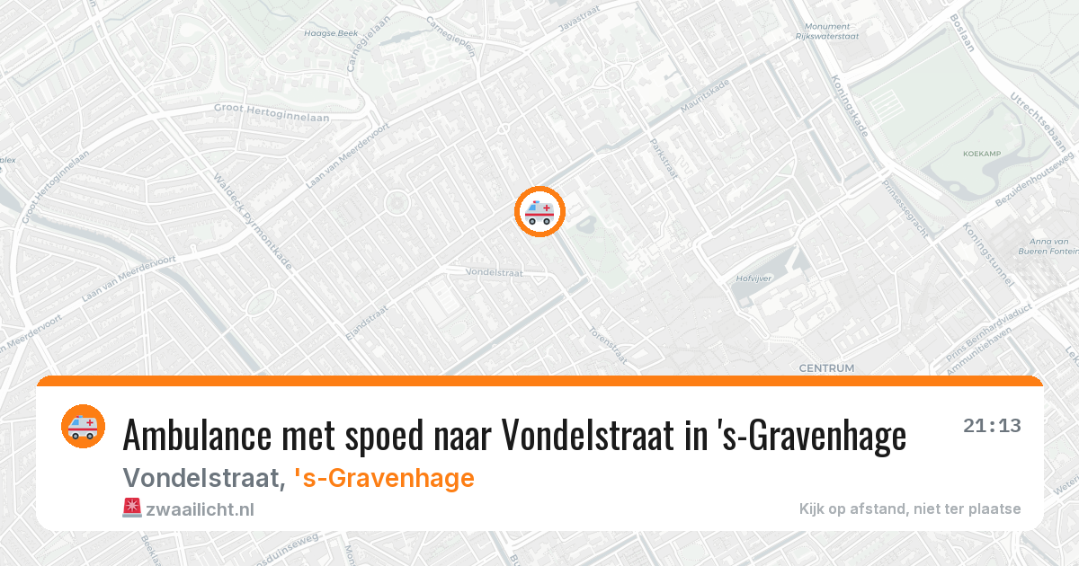 Ambulance met spoed naar Vondelstraat in 's-Gravenhage — 18 jun 2026