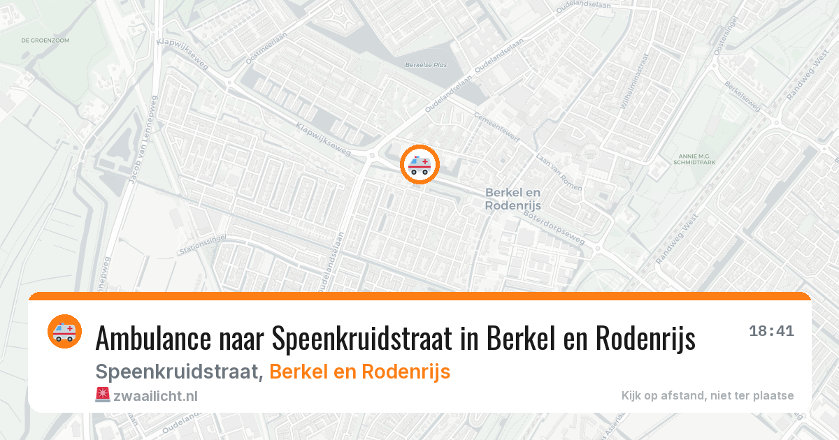 Ambulance naar Speenkruidstraat in Berkel en Rodenrijs — 3 aug 2026