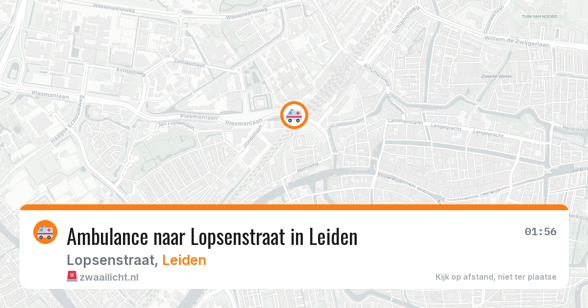 Ambulance naar Lopsenstraat in Leiden — 13 aug 2026