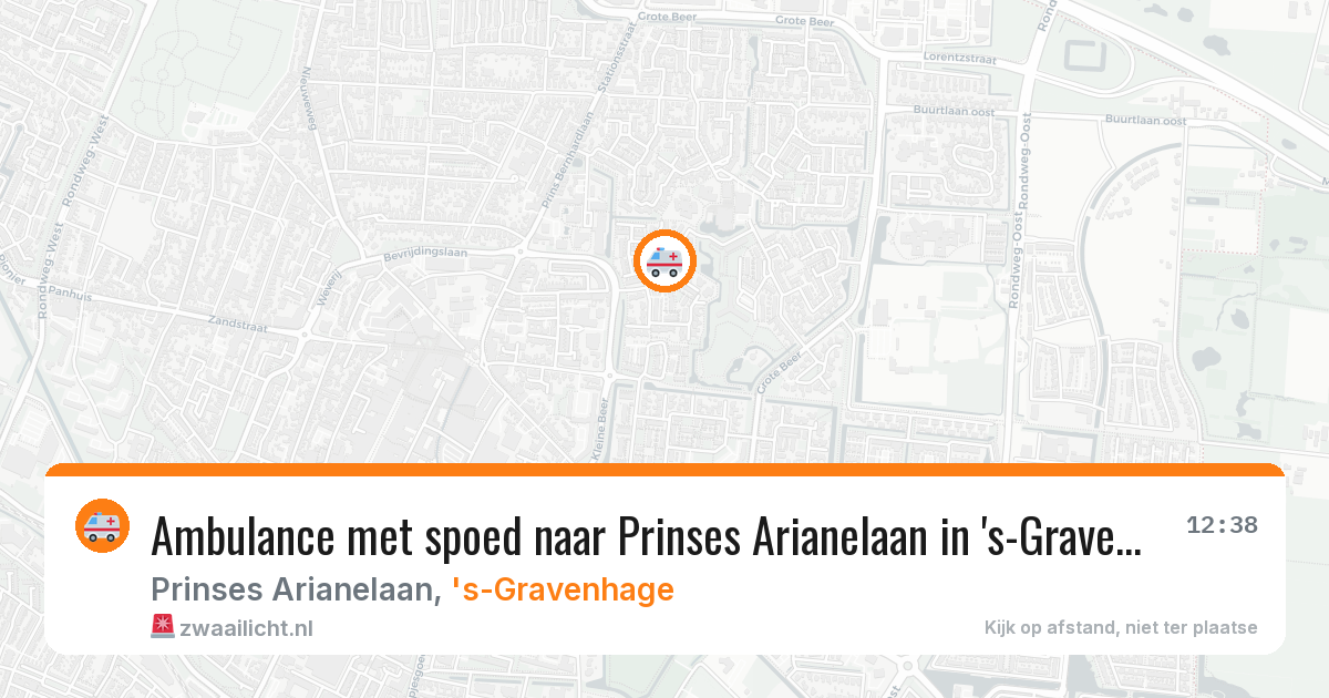 Ambulance met spoed naar Prinses Arianelaan in 's-Gravenhage — 12 mrt 2026