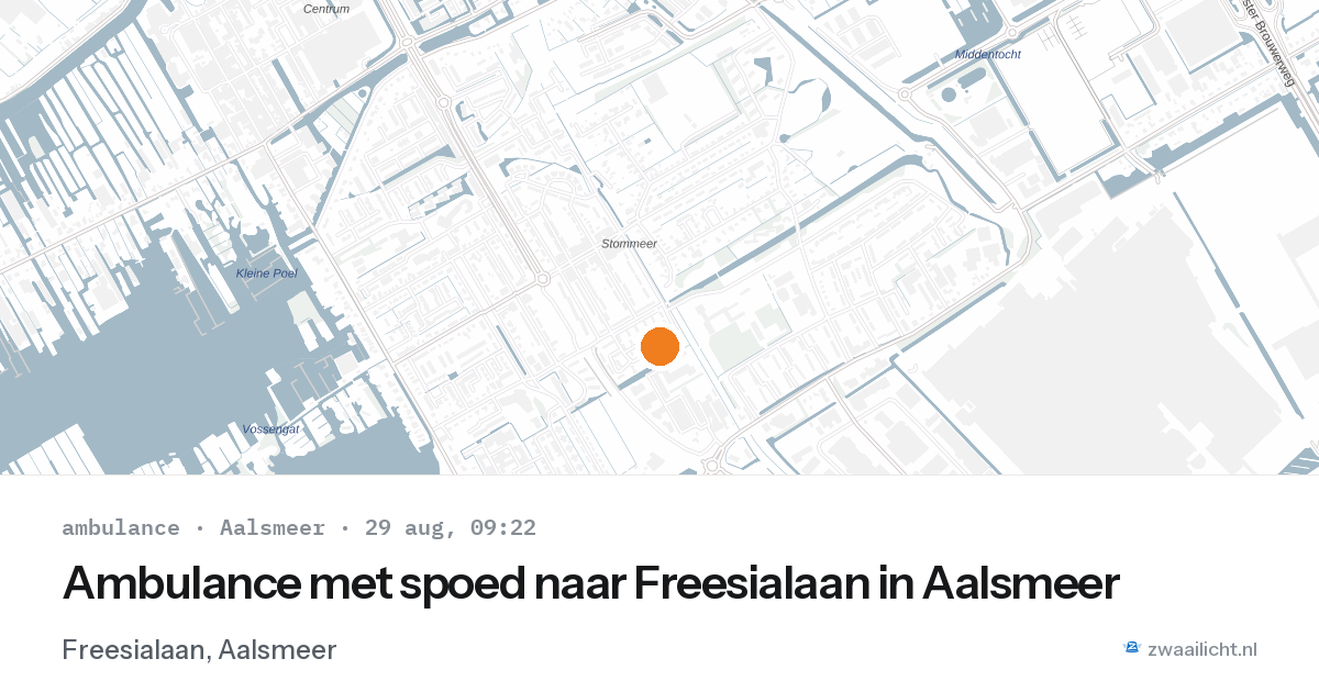 Ambulance met spoed naar Freesialaan in Aalsmeer — 29 aug 2026
