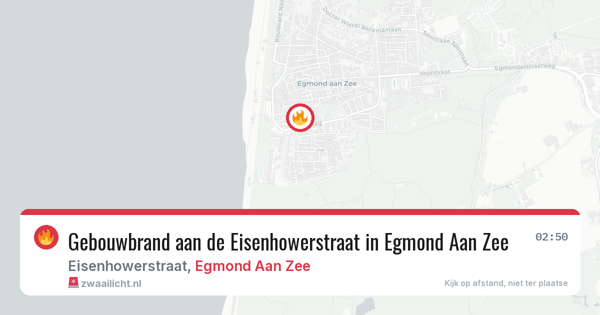 Gebouwbrand aan de Eisenhowerstraat in Egmond Aan Zee — 15 jun 2026