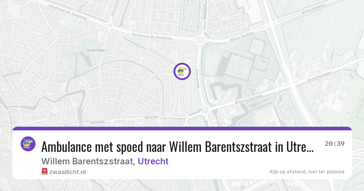 Ambulance met spoed naar Willem Barentszstraat in Utrecht — 18 jun 2026