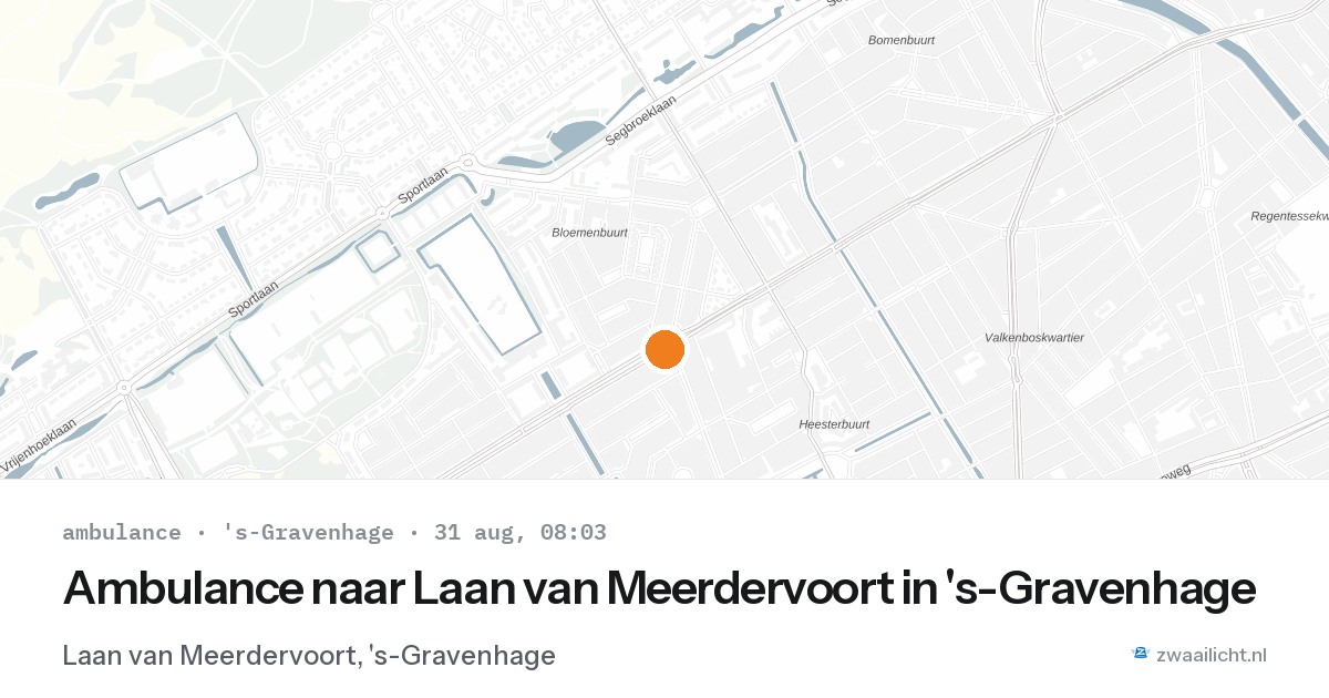 Ambulance naar Laan van Meerdervoort in 's-Gravenhage — 31 aug 2026