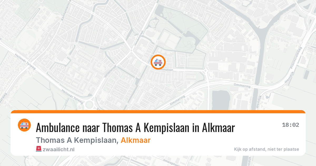 Ambulance naar Thomas A Kempislaan in Alkmaar — 27 mrt 2026