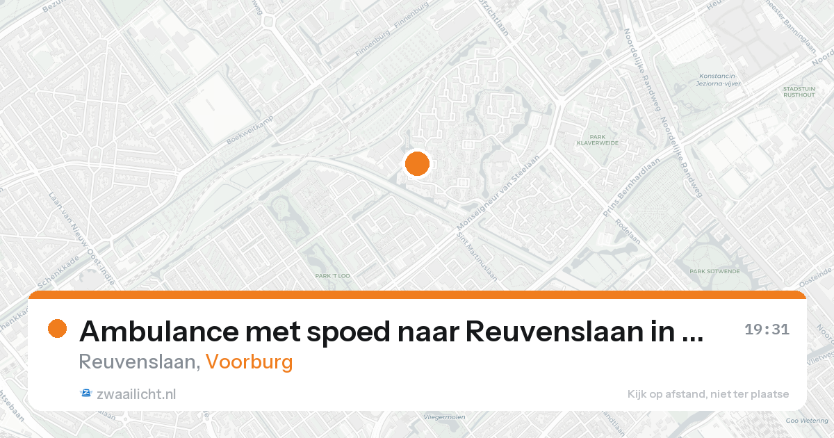 Ambulance met spoed naar Reuvenslaan in Voorburg — 25 aug 2026