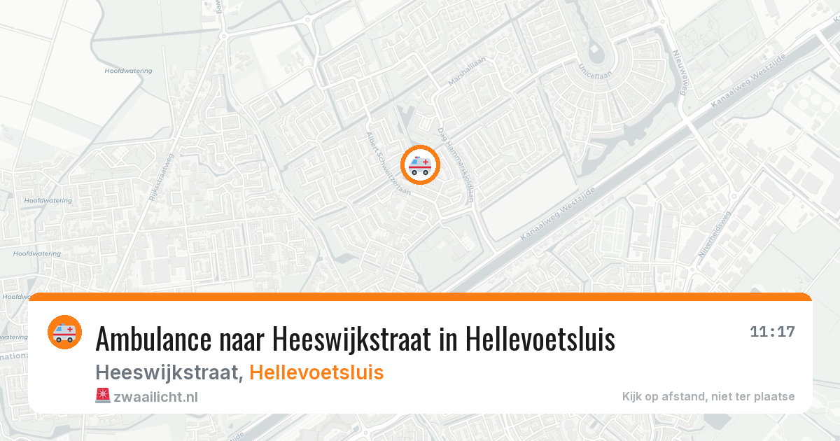 Ambulance naar Heeswijkstraat in Hellevoetsluis — 11 aug 2026