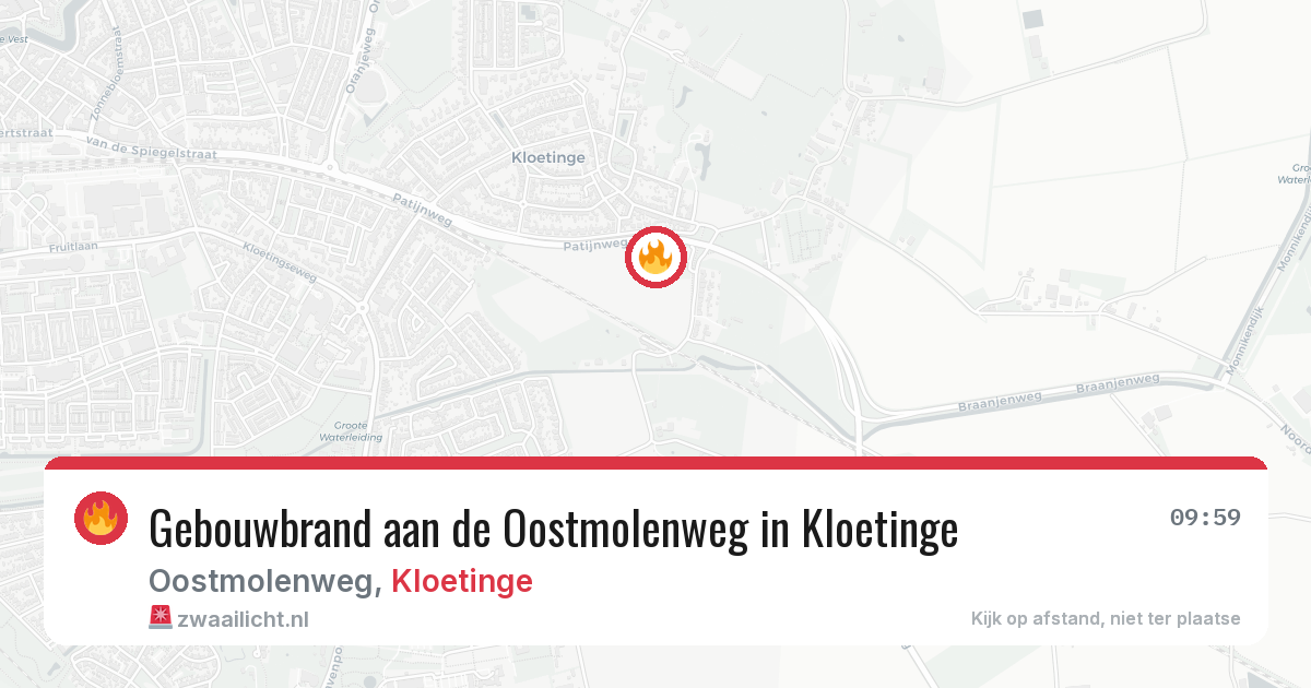 Gebouwbrand aan de Oostmolenweg in Kloetinge — 16 apr 2026