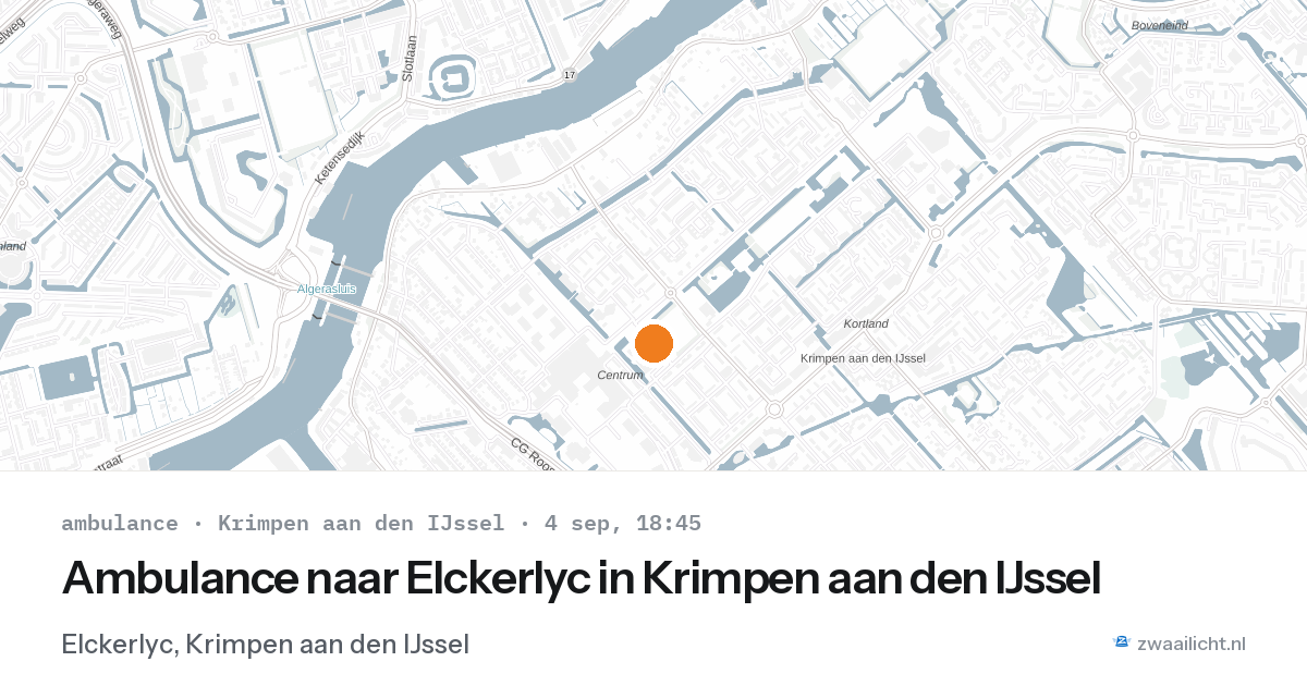 Ambulance naar Elckerlyc in Krimpen aan den IJssel — 4 sep 2026