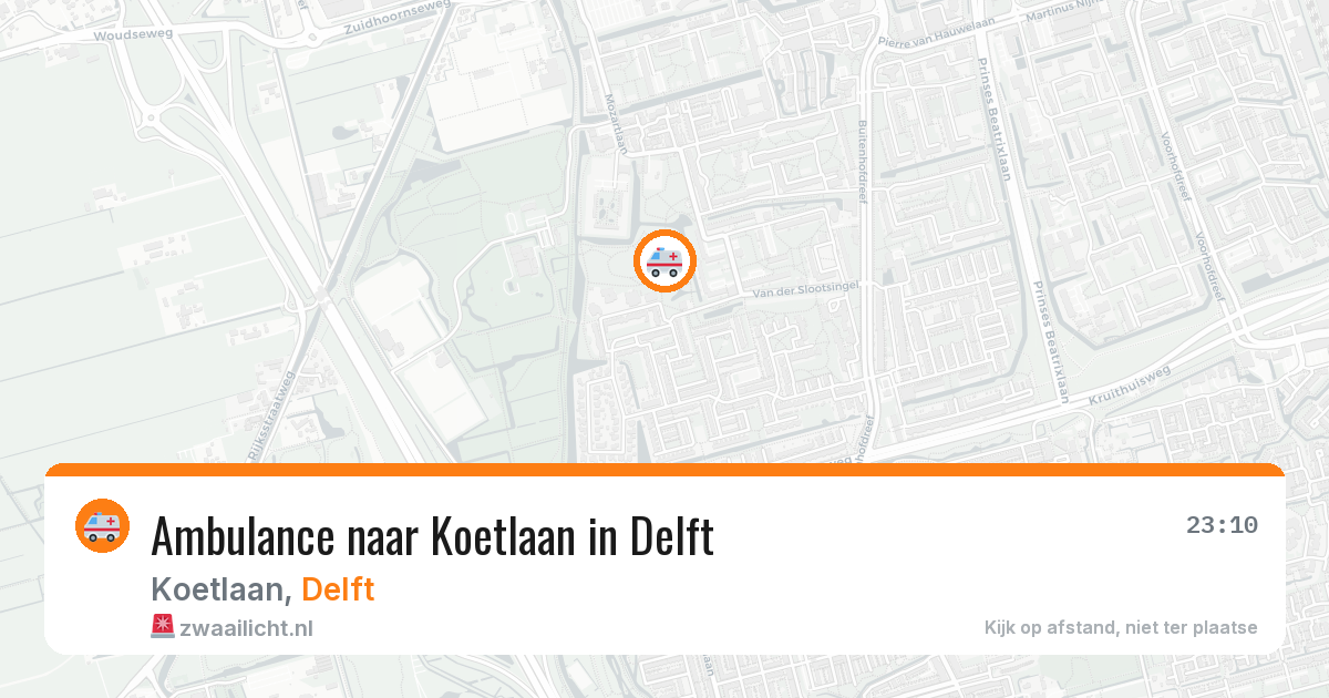 Ambulance naar Koetlaan in Delft — 19 jun 2026