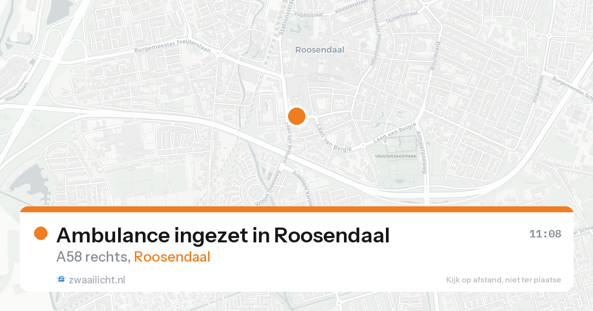 Ambulance ingezet in Roosendaal — 24 aug 2026 | 🚨 Zwaailicht.nl