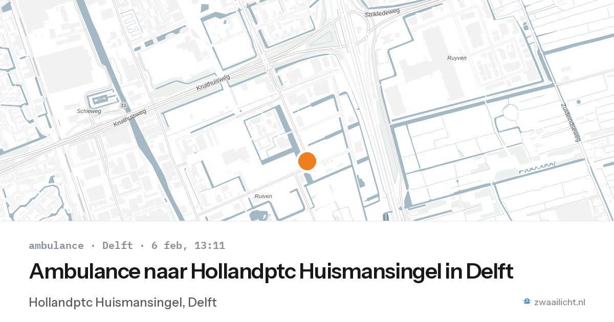 Ambulance naar Hollandptc Huismansingel in Delft — 6 feb 2026