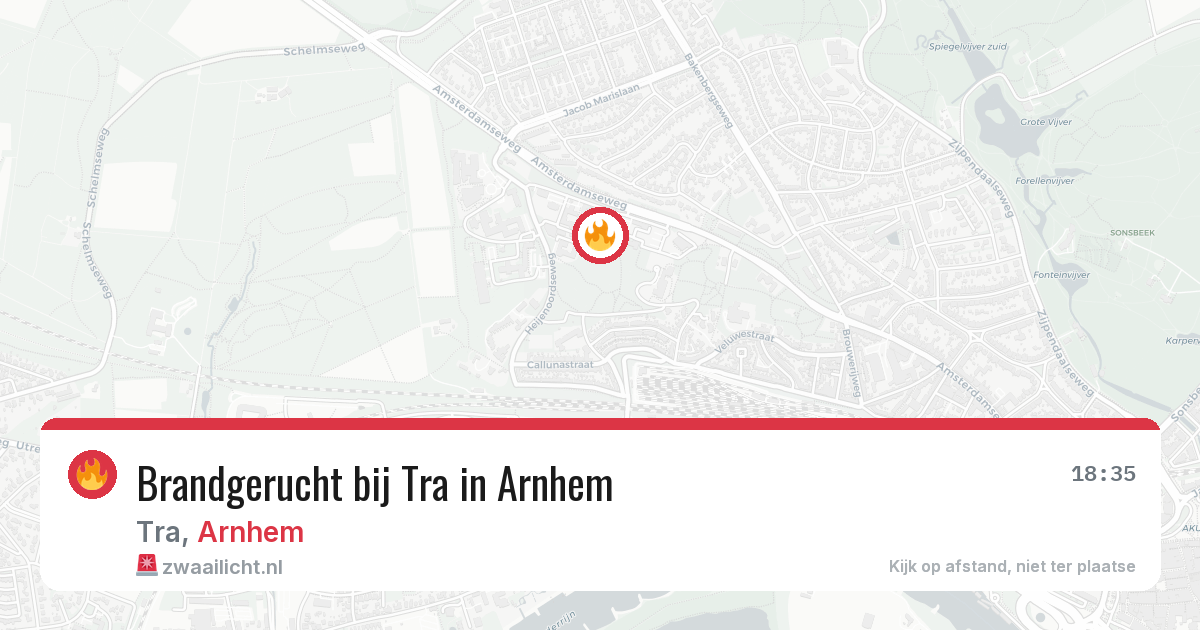 Brandgerucht bij Tra in Arnhem — 9 jul 2026
