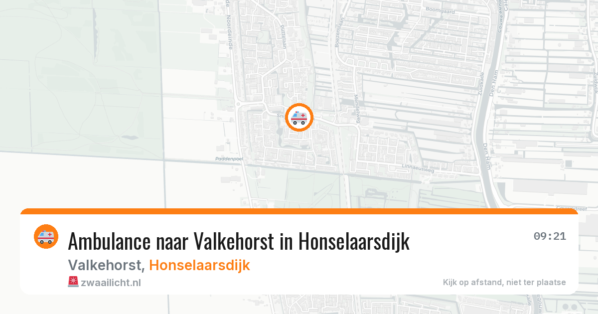Ambulance naar Valkehorst in Honselaarsdijk — 7 aug 2026