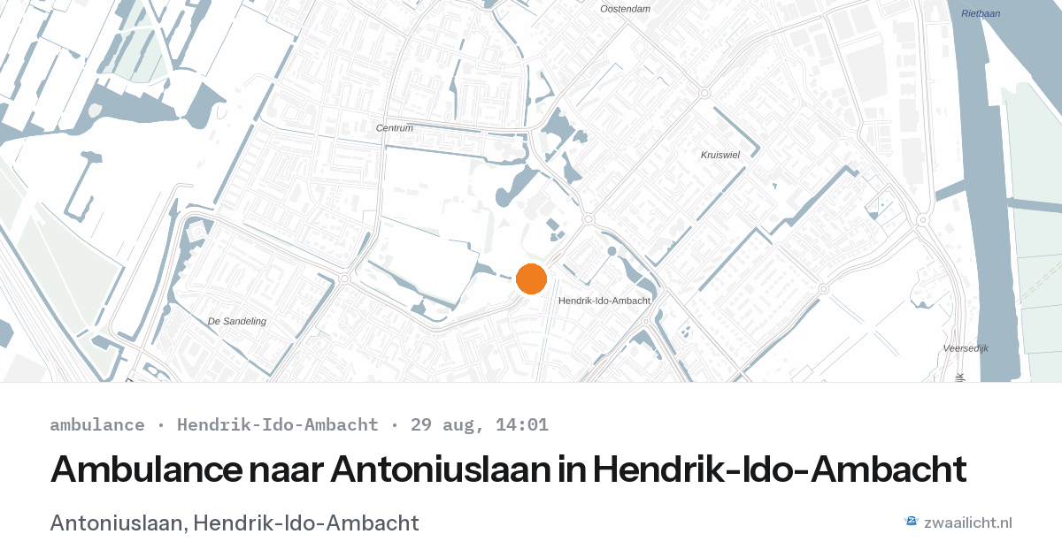 Ambulance naar Antoniuslaan in Hendrik-Ido-Ambacht — 29 aug 2026