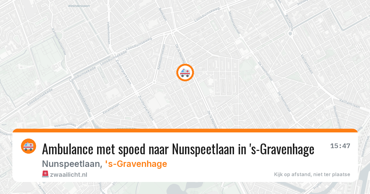 Ambulance met spoed naar Nunspeetlaan in 's-Gravenhage — 28 mei 2026