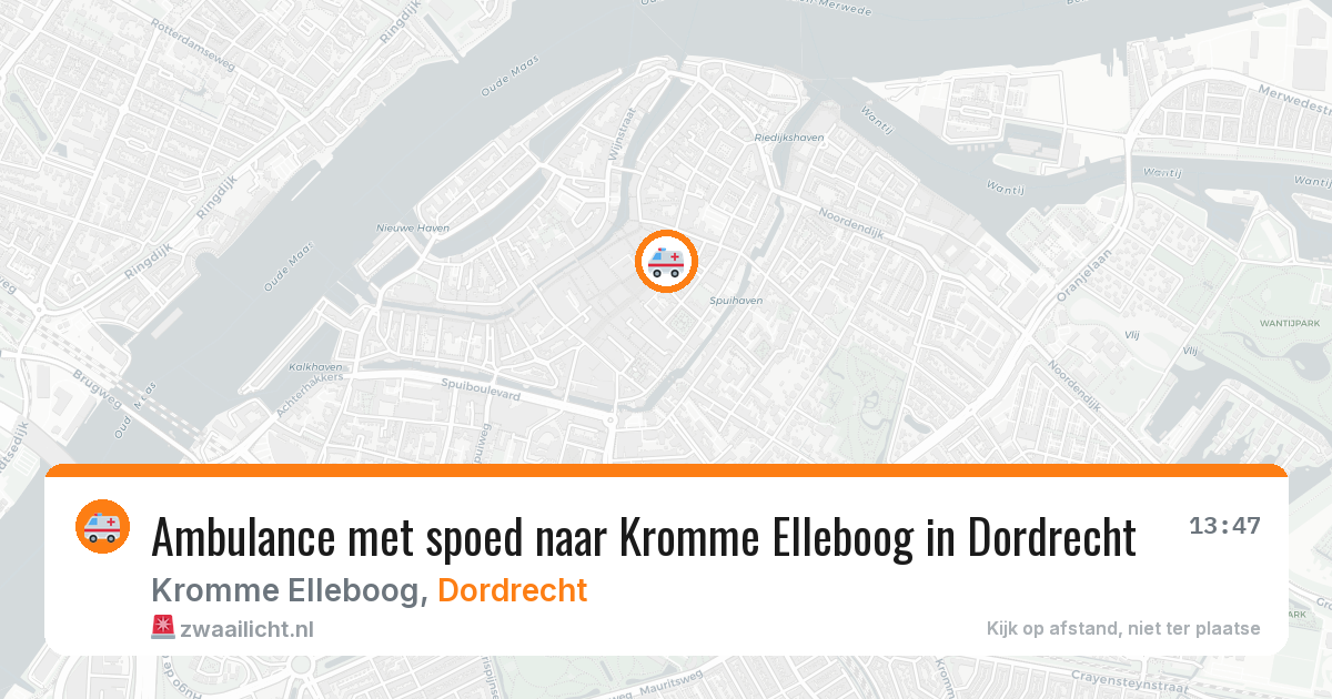 Ambulance met spoed naar Kromme Elleboog in Dordrecht — 19 jun 2026