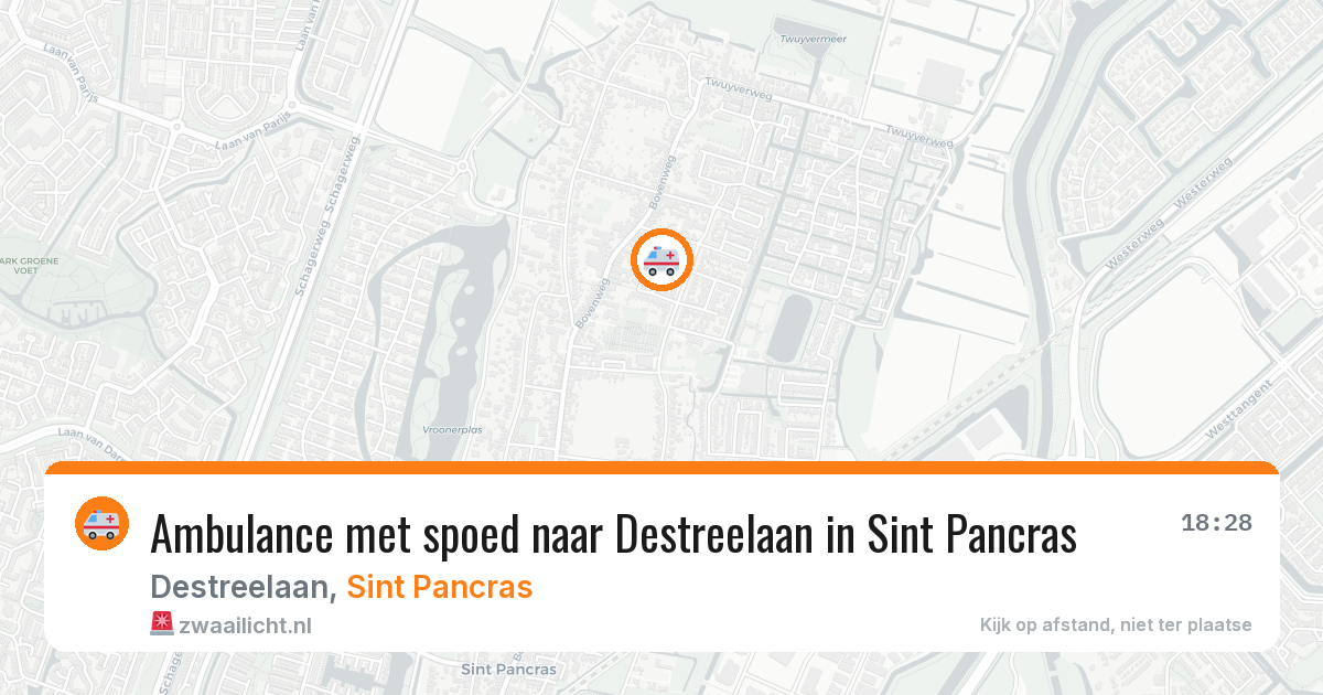 Ambulance met spoed naar Destreelaan in Sint Pancras — 10 jun 2026