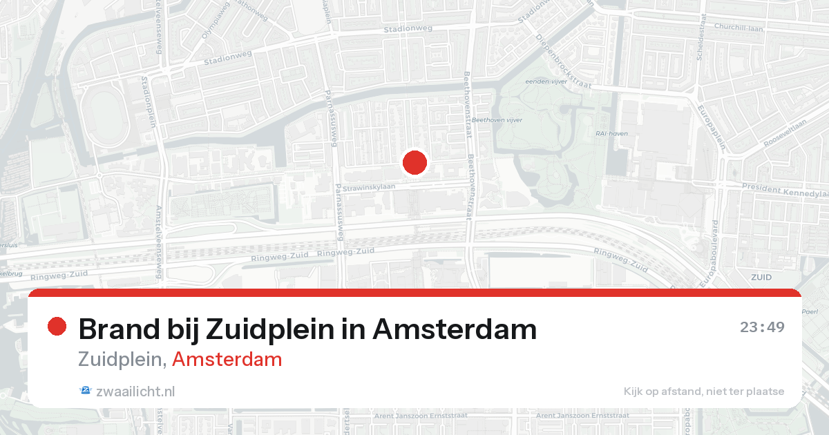 Brand bij Zuidplein in Amsterdam — 19 aug 2026