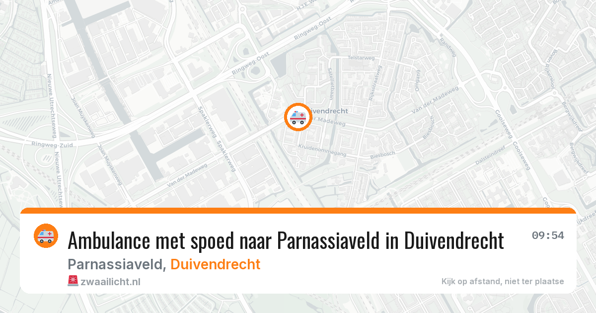 Ambulance met spoed naar Parnassiaveld in Duivendrecht — 13 aug 2026