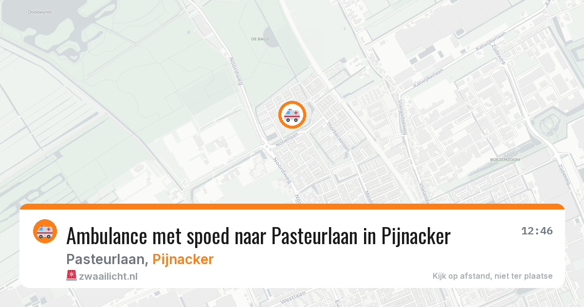 Ambulance met spoed naar Pasteurlaan in Pijnacker — 25 jul 2026
