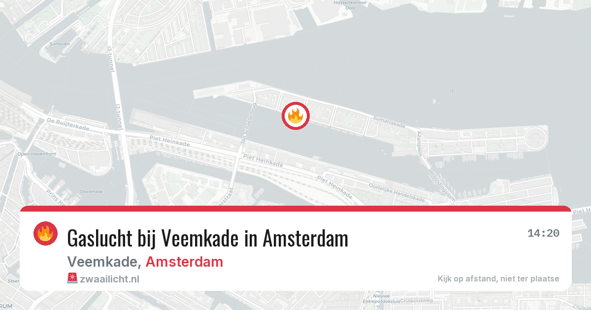 Gaslucht bij Veemkade in Amsterdam — 2 jul 2026