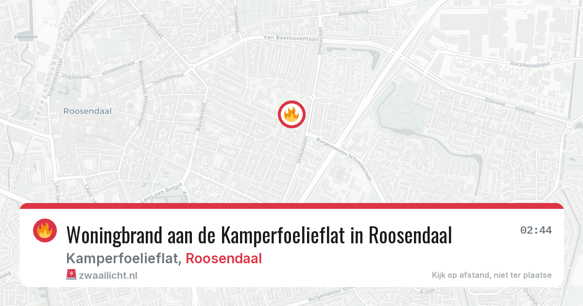 Woningbrand aan de Kamperfoelieflat in Roosendaal — 14 jul 2026