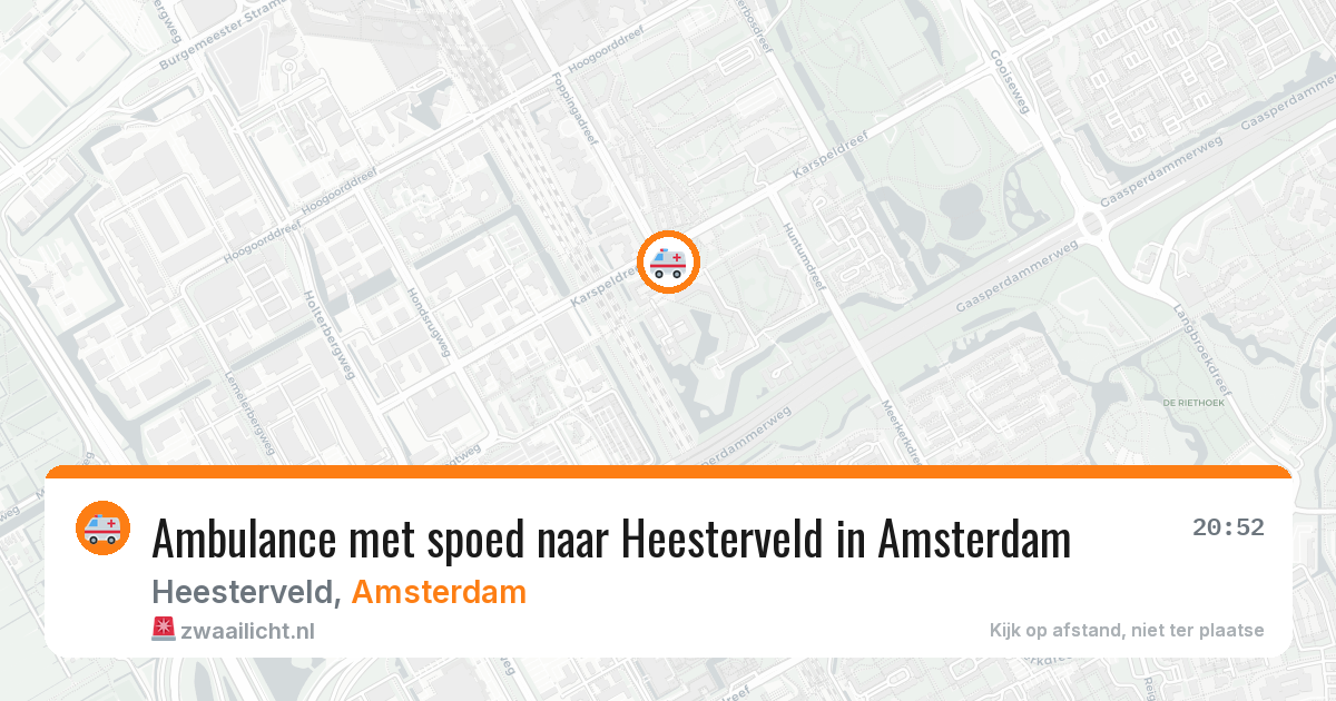 Ambulance met spoed naar Heesterveld in Amsterdam — 13 jul 2026