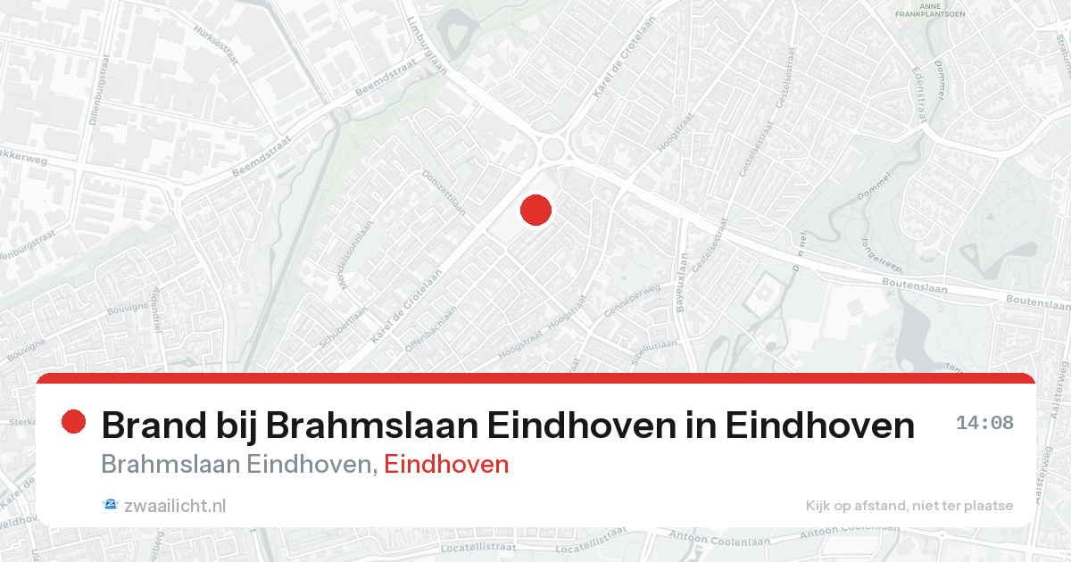 Brand bij Brahmslaan Eindhoven in Eindhoven — 17 aug 2026