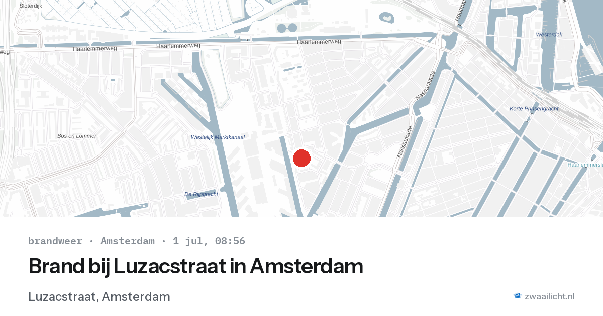 Brand bij Luzacstraat in Amsterdam — 1 jul 2026