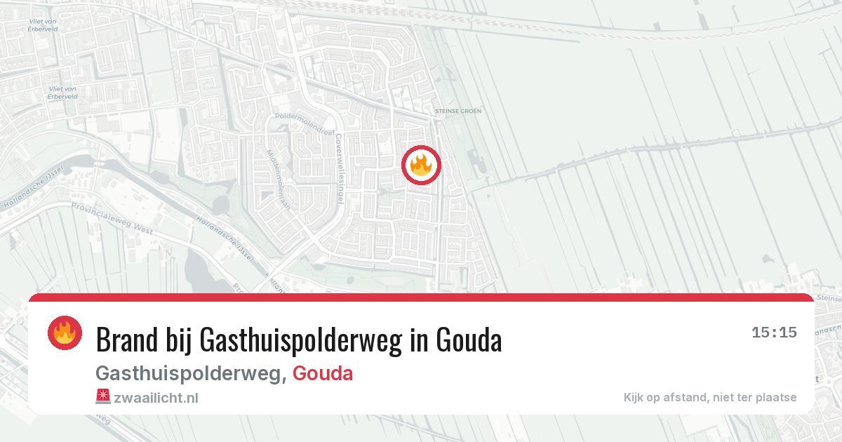 Brand bij Gasthuispolderweg in Gouda — 15 jun 2026
